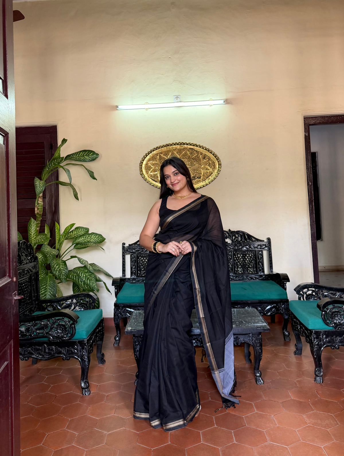 Inika -  Small Border Cotton Saree