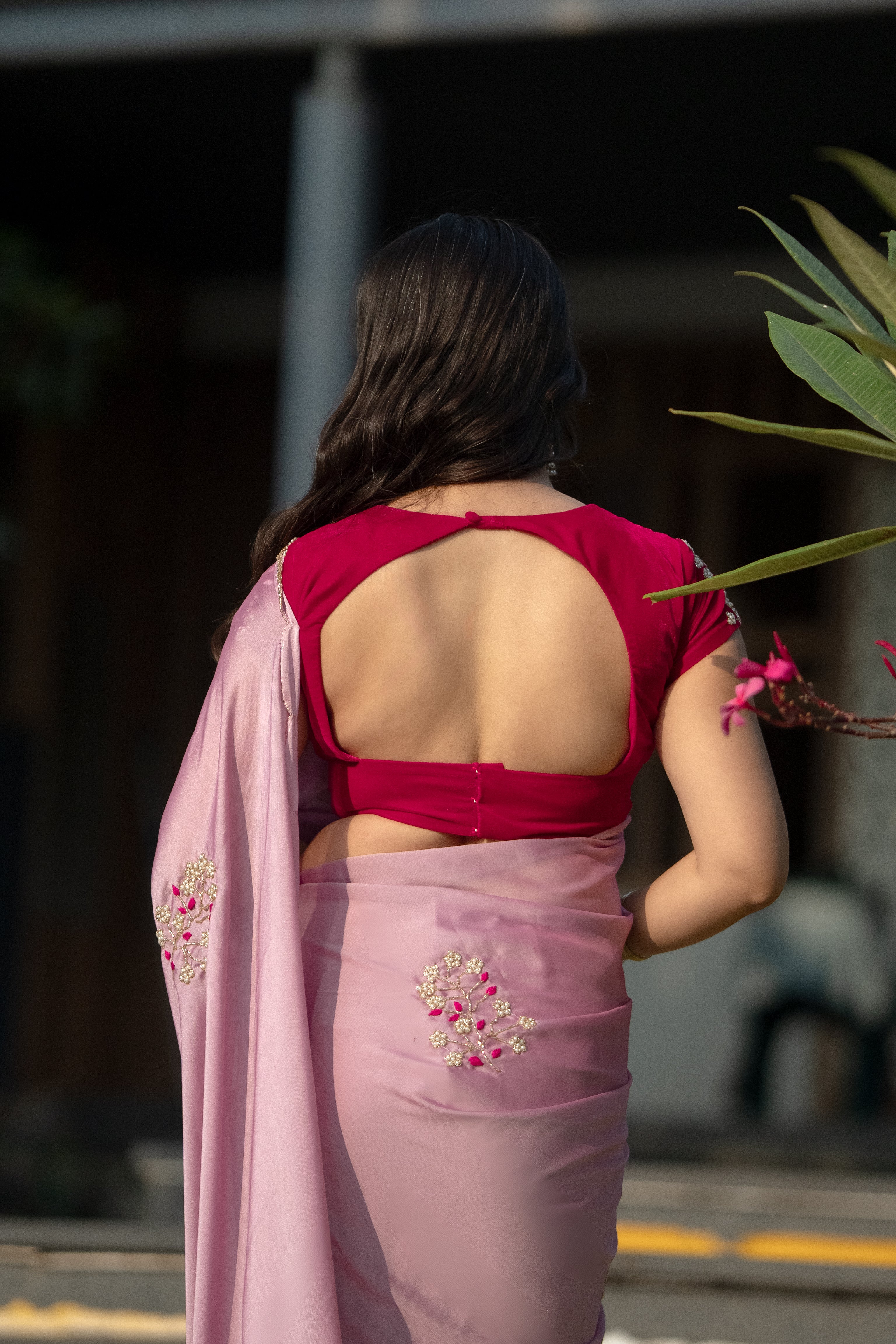 Gulabi - Blush Pink Art Silk Saree