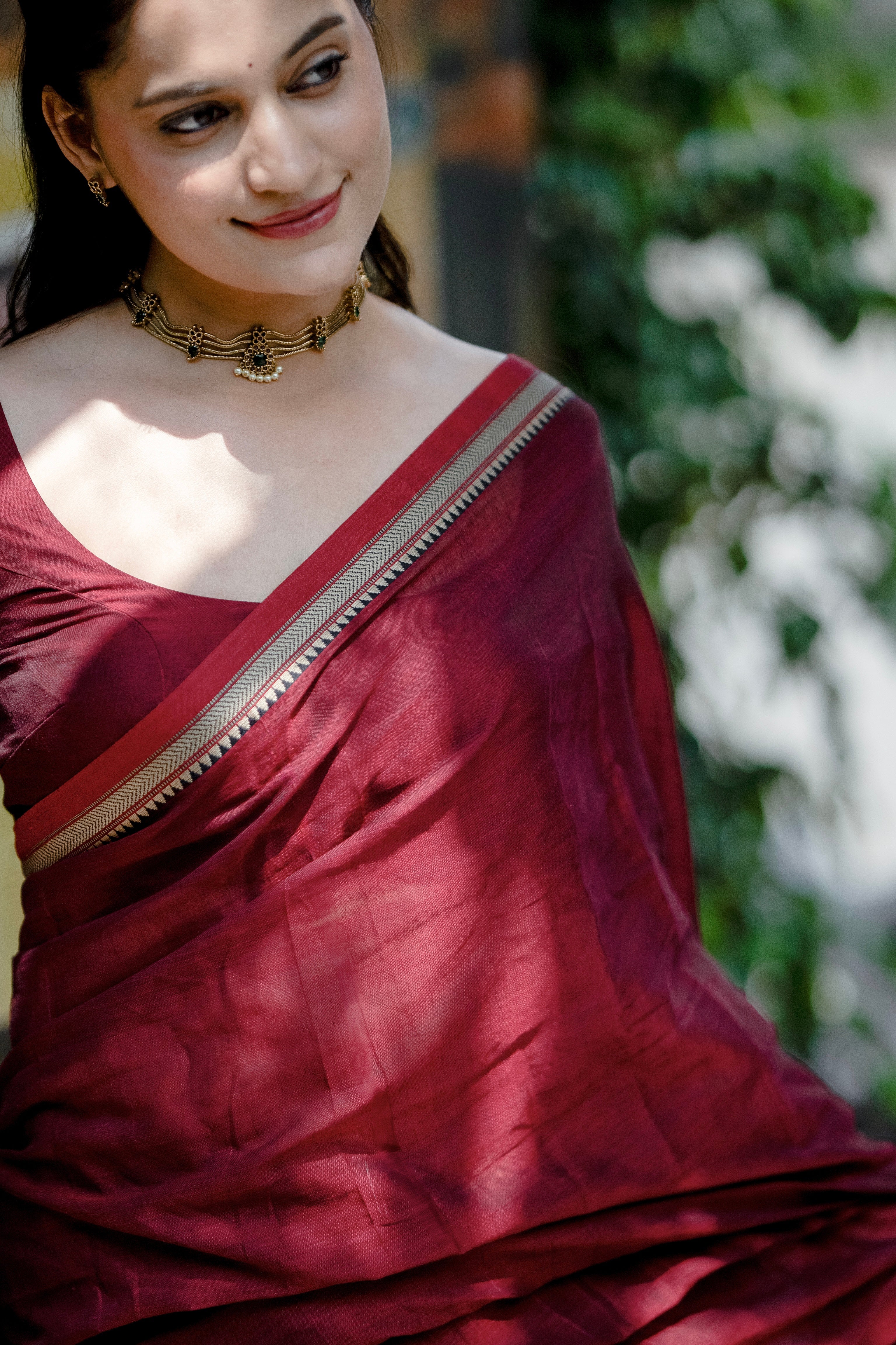 Shraddha - Narayanpet Maroon Cotton Saree